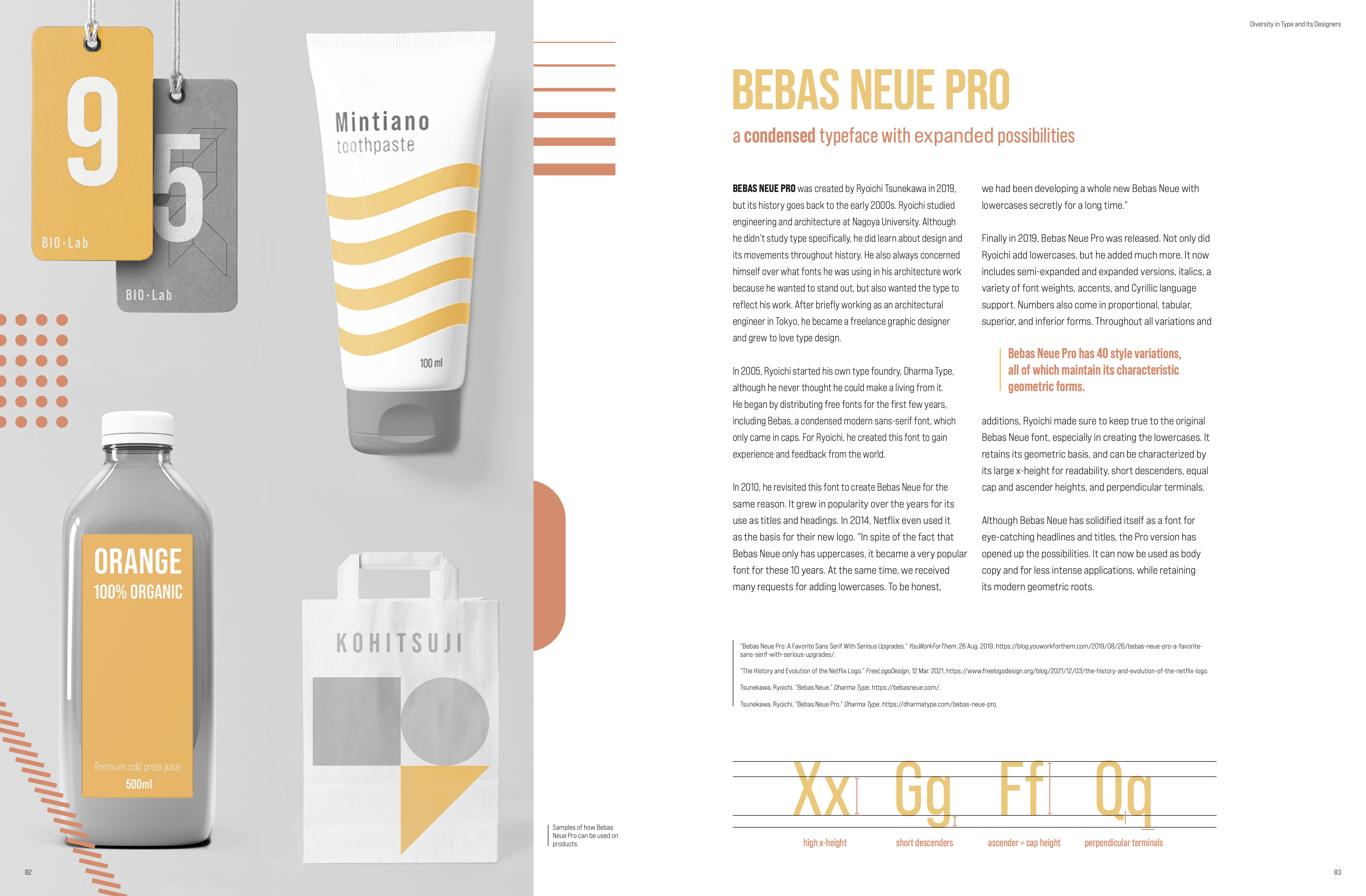 Bebas Neue Pro typeface spread