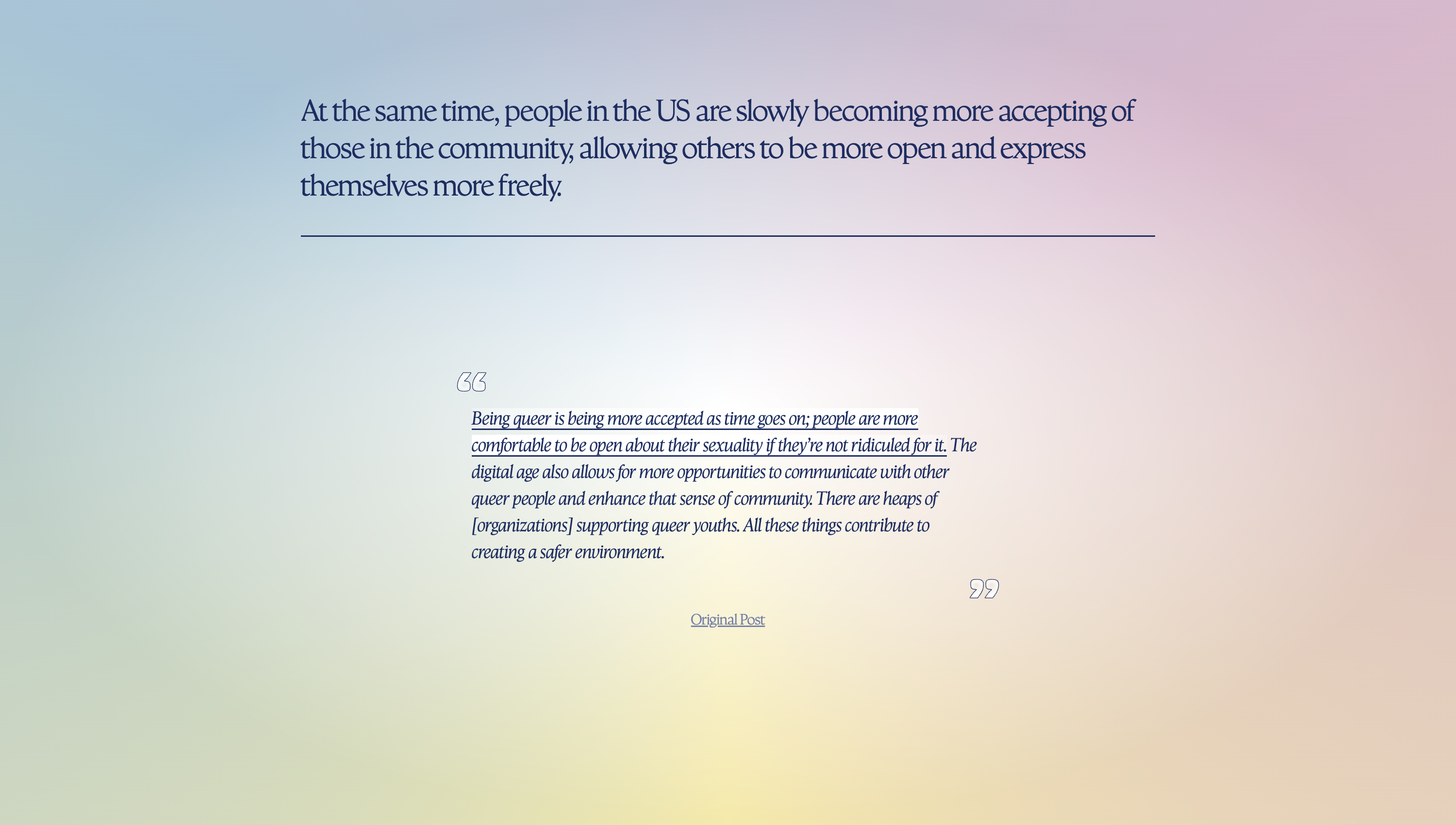 website narrative screen